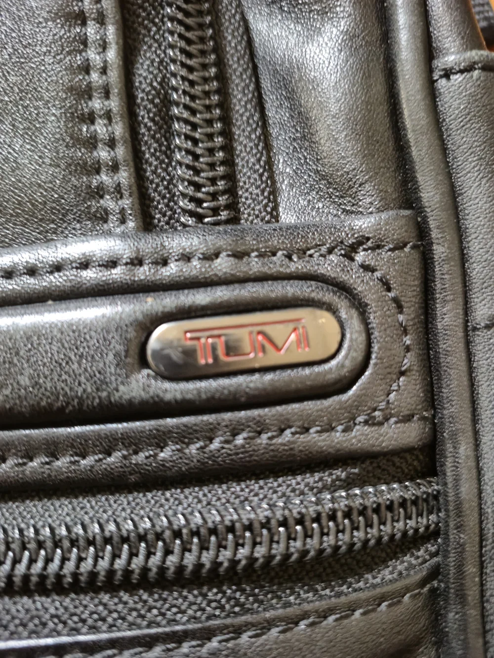 Tumi Black Men's Laptop Briefcase with Shoulder Strap